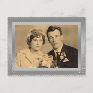 Postal Elegante foto personalizado de marco de borde plat