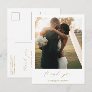 Postal Elegante Fotografía de Agradecimiento de Boda en C