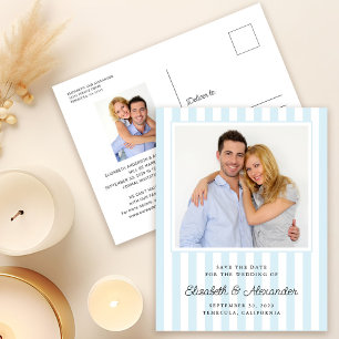 Postal Elegante franja moderna Foto Boda Save The Date