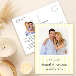 Postal Elegante franja moderna Foto Boda Save The Date
