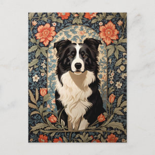 Postal Elegante frontera inspirada por el Collie William 