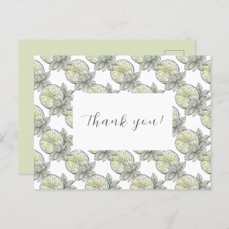 Postal Elegante Fruta De Citrus Botánico Gracias Postcard