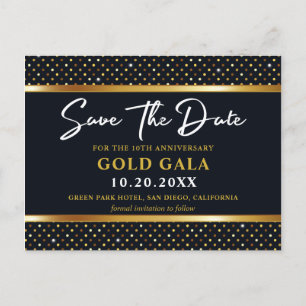 Postal Elegante Gala Dorada Y Profunda Marina Salven La F