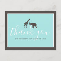 Elegante Giraffe Elephant Baby Shower Gracias