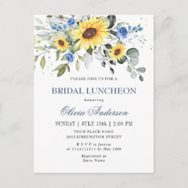 Postal Elegante girasol Eucalyptus Bridal Shower Card