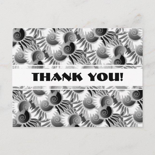 Postal Elegante glamour de estilo Art Deco blanco y negro (Anverso)