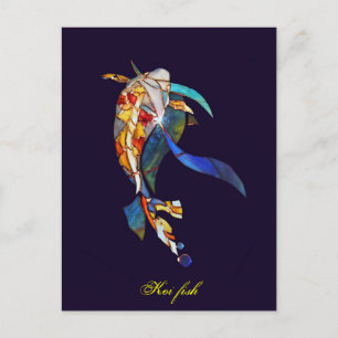 Postal Elegante Glass Koi Fish Postcard Bella Artes moder