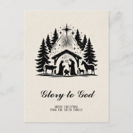 Postal Elegante Gloria Religiosa A Dios Navidades Cristia