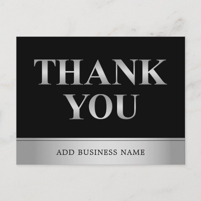 Postal Elegante Gold Black Business con LOGO - GRACIAS (Anverso)