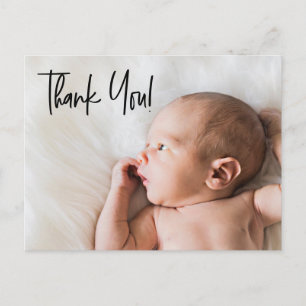 Postal Elegante "Gracias" Nacimiento Personalizado del Be