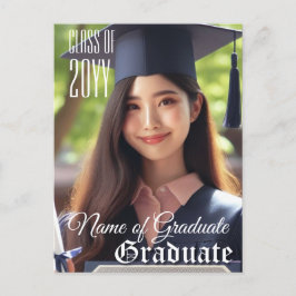 Postal Elegante Grad Name Photo Class Graduación de año