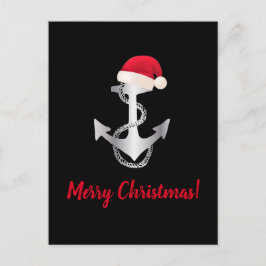 Postal elegante gradiente plateado ANCHOR + SANTA HAT |
