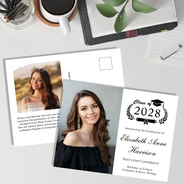 Postal Elegante Graduación De La Escuela De Fotos (Share the pride and excitement of your graduate's achievement with friends and family near and far)