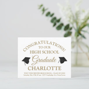 Postal Elegante graduación de texto de personalizado de o