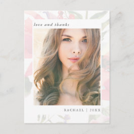 Postal Elegante Graduación Floral Gracias Foto