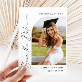 Postal Elegante graduación fotográfica Guardar la fecha