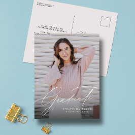 Postal Elegante graduado simple una graduación fotográfic