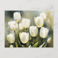 Elegante grupo de tulipanes blancos en un jardín s