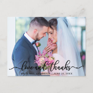 Postal Elegante guión de amor y agradecimiento Foto de bo
