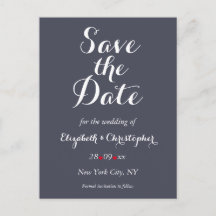 Elegante guión de boda morada Save the Date