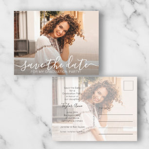 Postal Elegante guión de graduación de fotos Guardar la f