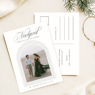 Postal Elegante guión de Navidades recién casados foto fe