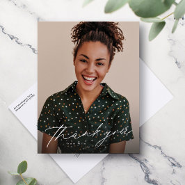 Postal Elegante guión de una graduación de foto gracias