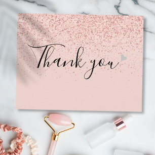 Postal Elegante guión empresarial agradecer rosa oro