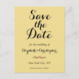 Postal Elegante guión Faux Gold Wedding Save the Date