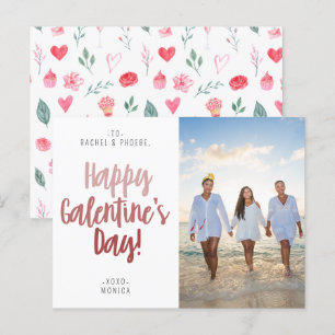 Postal Elegante guión feliz foto del día de Galentine