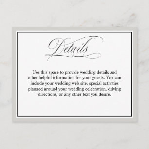 Postal Elegante guión florece los detalles Bodas