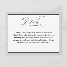 Postal Elegante guión florece los detalles Bodas