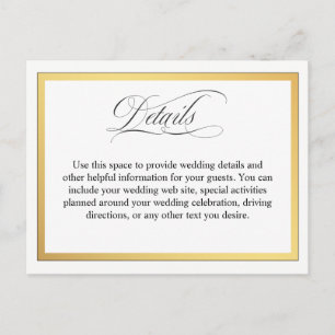 Postal Elegante guión florece los detalles Bodas