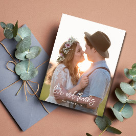 Postal Elegante guión foto amor y agradecimiento Boda