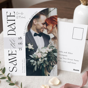 Postal Elegante guión Foto Arco Boda Guardar la Fecha