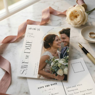 Postal Elegante guión foto arco boda guardar la fecha