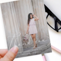 Elegante guión Foto Graduación Gracias