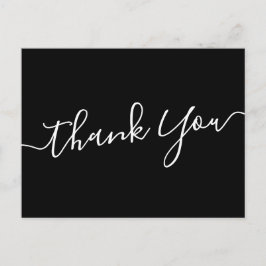 Postal Elegante guión manuscrito negro gracias