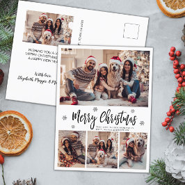 Postal Elegante guión moderno 4 Navidades de Collage de f