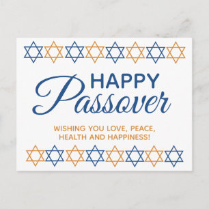Postal Elegante Happy Passover Pesach Seder Star of David