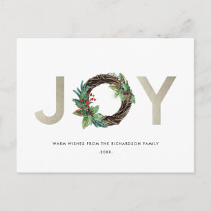 POSTAL ELEGANTE HOLLY BERRY SILVER JOY WREATH NAVIDADES
