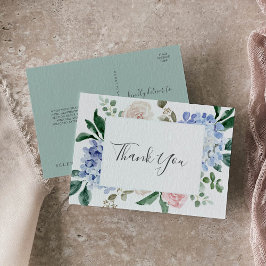 Postal Elegante Hydrangea Azul | White Gracias Postcard