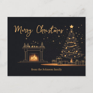 Postal Elegante Ilustracion de Navidades Minimalistas