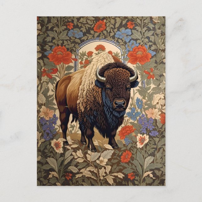 Postal Elegante inspirado por Bison William Morris (Anverso)