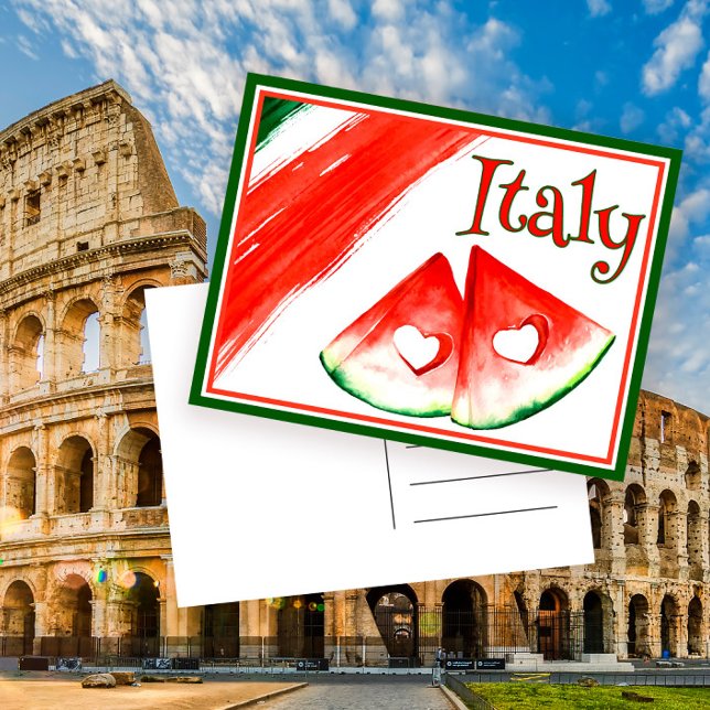 Postal Elegante Italia acuarela Melón vacaciones de viaje (Subido por el creador)