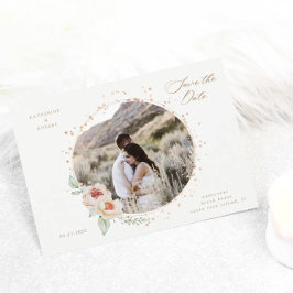 Postal elegante jardín de verano floral salvar la fecha