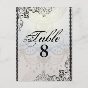 Postal Elegante lámpara de araña y floreciente número de 