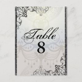 Postal Elegante lámpara de araña y floreciente número de 