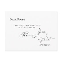 Elegante Leaf Black Script Flowgirl Request