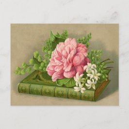 Postal Elegante libro elegante de flores de época peony